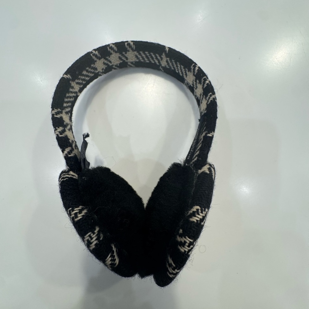 Burberry Plaid Black and Cream Earmuffs